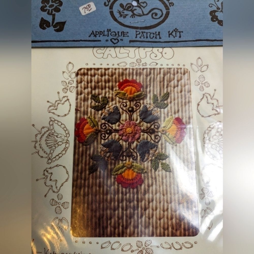 NIP Calico Mouse Applique Patch Kit Calypso Cross Stitch